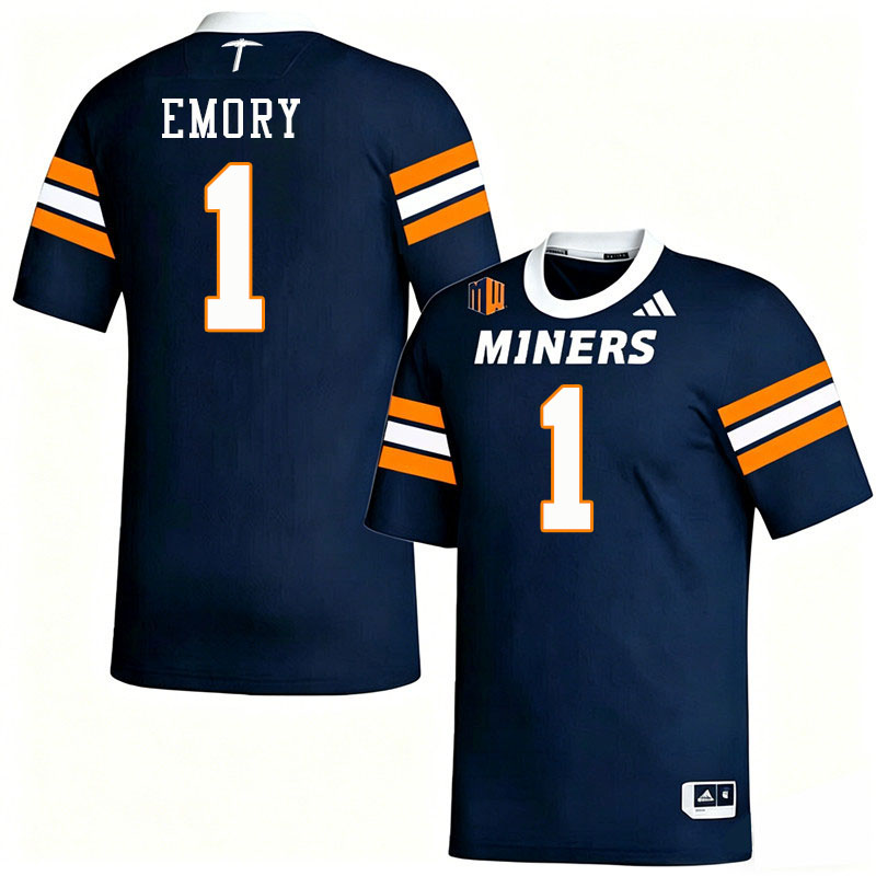 UTEP Miners #1 Ashten Emory College Football Jerseys,Uniforms-Navy